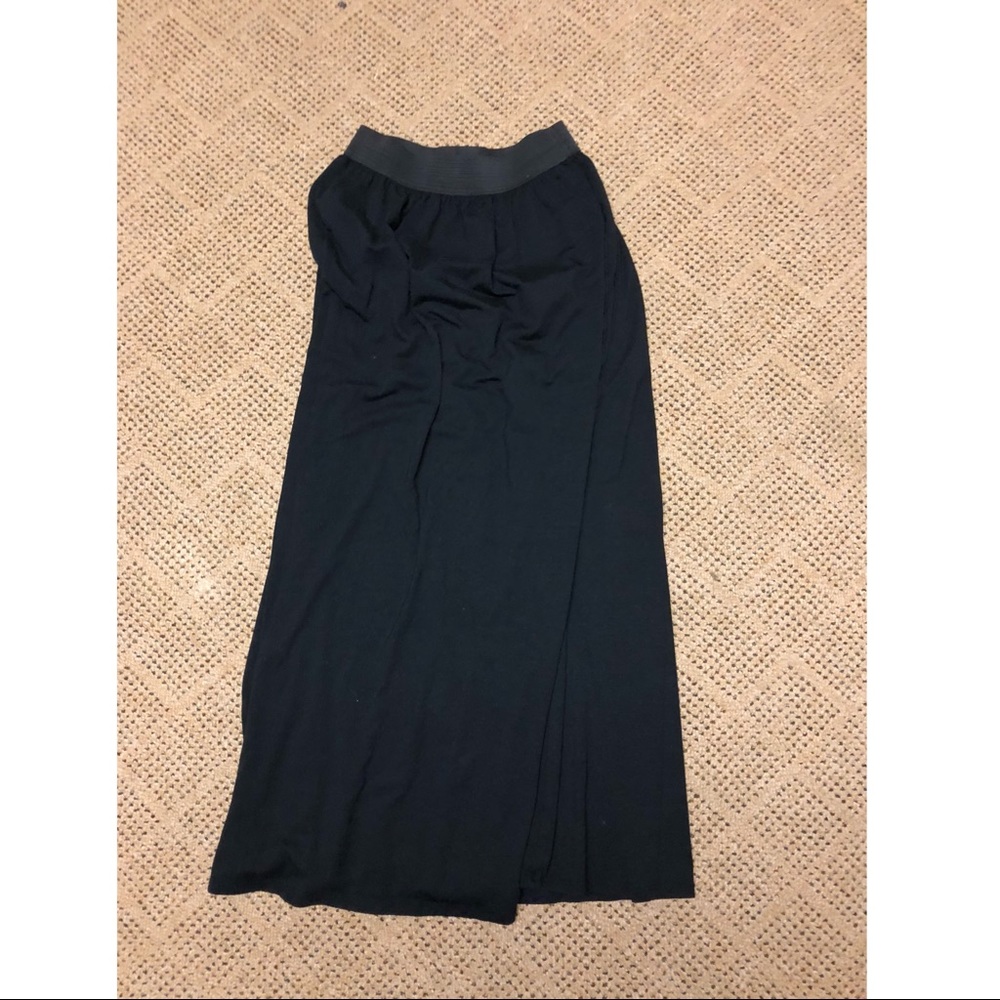 Plain Black Skirt with Elastic Waistband